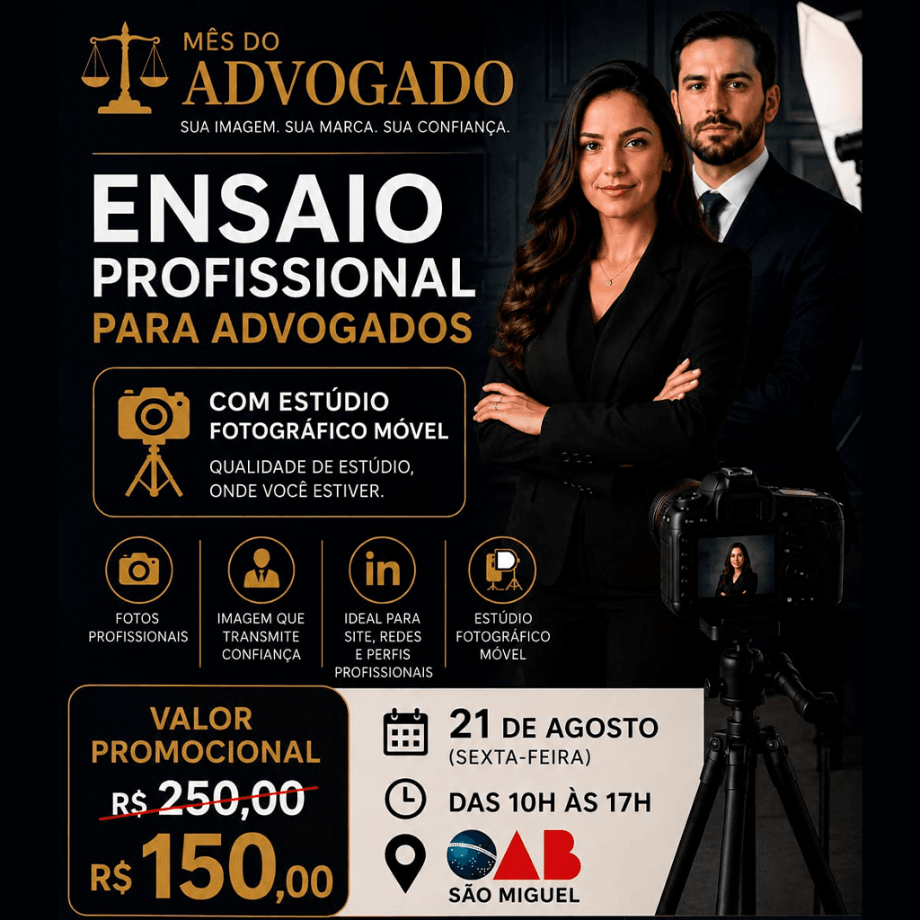 Mês da Advocacia: Ensaio Profissional para Advogados
